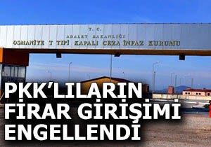 PKK lıların firar girişimi engellendi